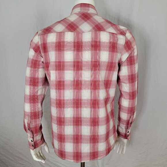 Jachs Red Plaid Long Sleeve Western Style Cotton Pearl Snap Shirt‎ Size L - Picture 3 of 12